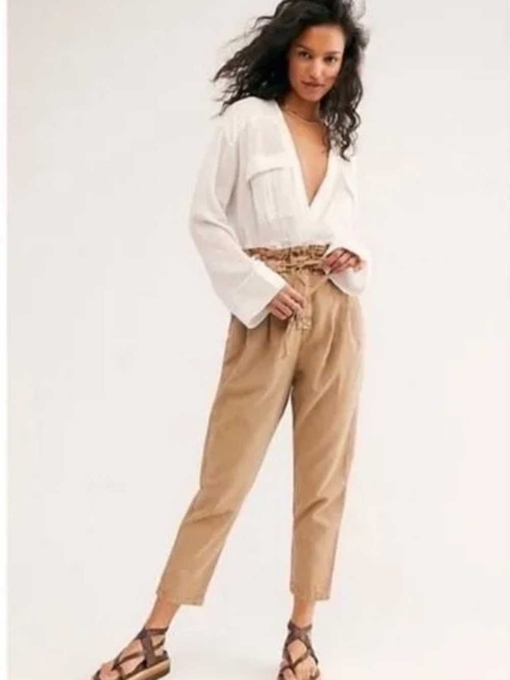 Free People High Rise Margate Pleated Trousers